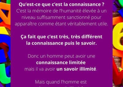 Savoir ou connaissances?
