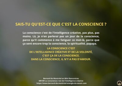 MR-109 : La conscience c&rsquo;est de l&rsquo;intelligence créative