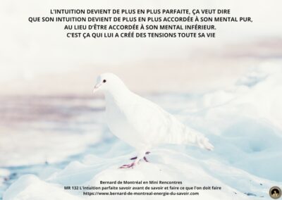 MR-132 : L’intuition parfaite, c’est savoir avant de savoir et faire ce qu’on doit faire