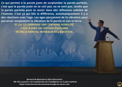 MR-162 : La parole, c&rsquo;est la pénétration de l&rsquo;intelligence sur le plan matériel
