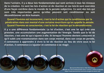MR-246 : Les deux lois fondamentales dans l&rsquo;univers, action et réaction