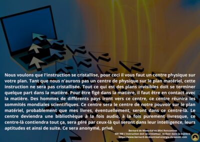 MR-398 : L’instruction doit se cristalliser, se fixer dans la matière