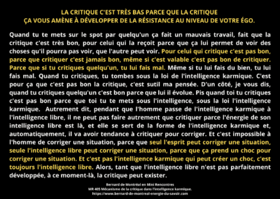 MR-405 : Mécanisme de la critique dans l’intelligence karmique