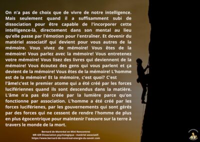 MR-429 : Dissociation psychologique et matériel associatif
