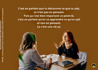 Synthèse vibratoire – MR 082 C’est en parlant qu’on va apprendre ce qu’on sait et non en pensant.