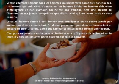 Synthèse vibratoire – MR 087 Un homme doit vivre d’intelligence et non d’amour