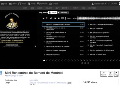 Notre support de diffusion sur Internet Archive
