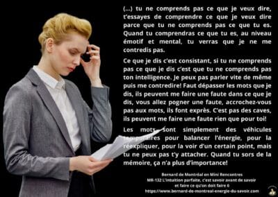 Synthèse vibratoire – MR 132 L’intuition parfaite, c’est savoir avant de savoir et faire ce qu’on doit faire