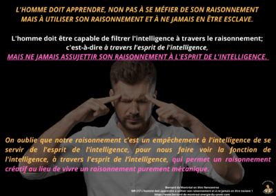 Synthèse vibratoire – MR 217 L&rsquo;homme doit apprendre à utiliser son raisonnement et à ne jamais en être esclave.