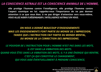 Synthèse vibratoire – MR 226 La moindre attention que l&rsquo;ego porte à lui-même est astrale