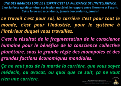 Synthèse vibratoire – MR 240 Le travail c&rsquo;est pour soi, la carrière c&rsquo;est pour tout le monde.