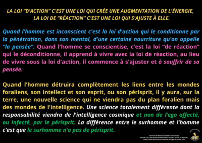 Synthèse vibratoire – MR 246 Les deux lois fondamentales dans l’univers : action et réaction