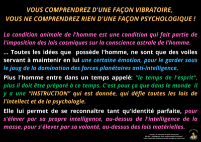 Synthèse vibratoire – MR 254 L’intelligence vient toujours après la volonté