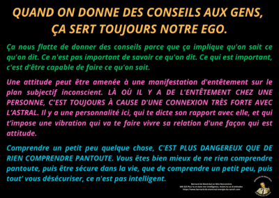 Synthèse vibratoire – MR 325 Plus tu es dans ton intelligence, moins tu as d’attitudes