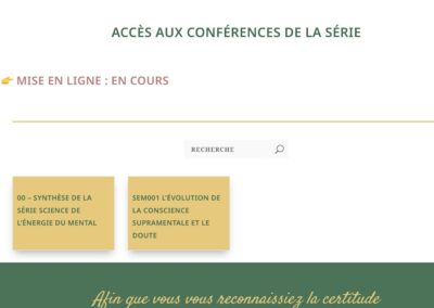 Science de l’Énergie du Mental  – mise en ligne en cours