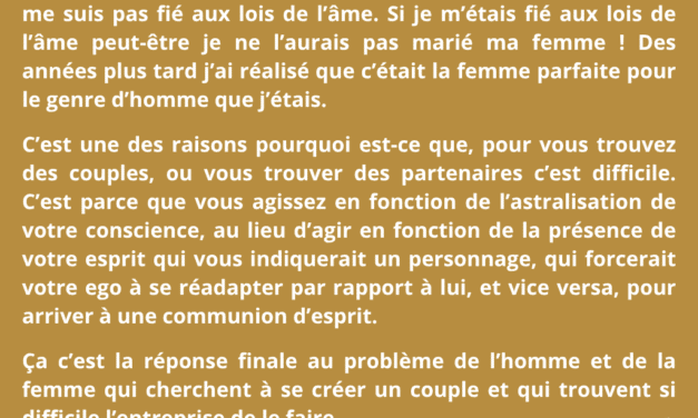 Synthèse vibratoire SEM 5 – Se prémunir des illusions du couple pour atteindre la conscience supramentale